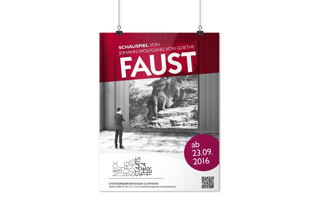 Werbeagentur Landsiedel Müller Flagmeyer, Nordhausen: Mecklenburgisches Staatstheater Schwerin Plakat Faust